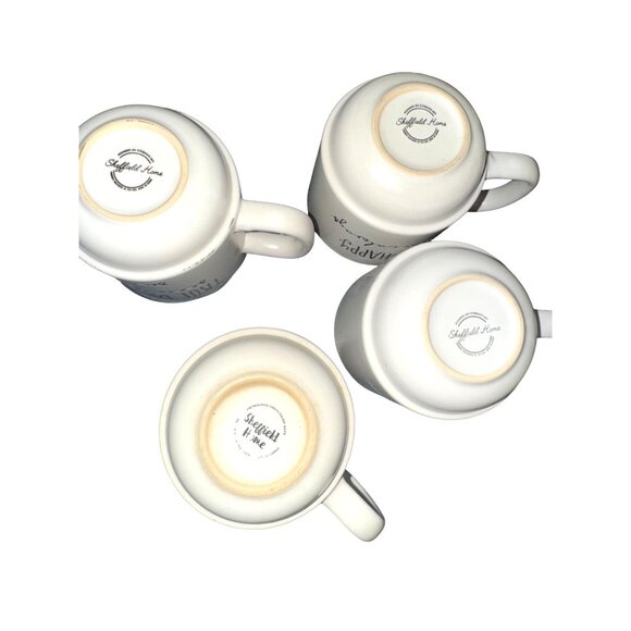 Set Of 4 Sheffield Home White Ceramic Mugs With Positive Quotes - Picture 4 of 9
